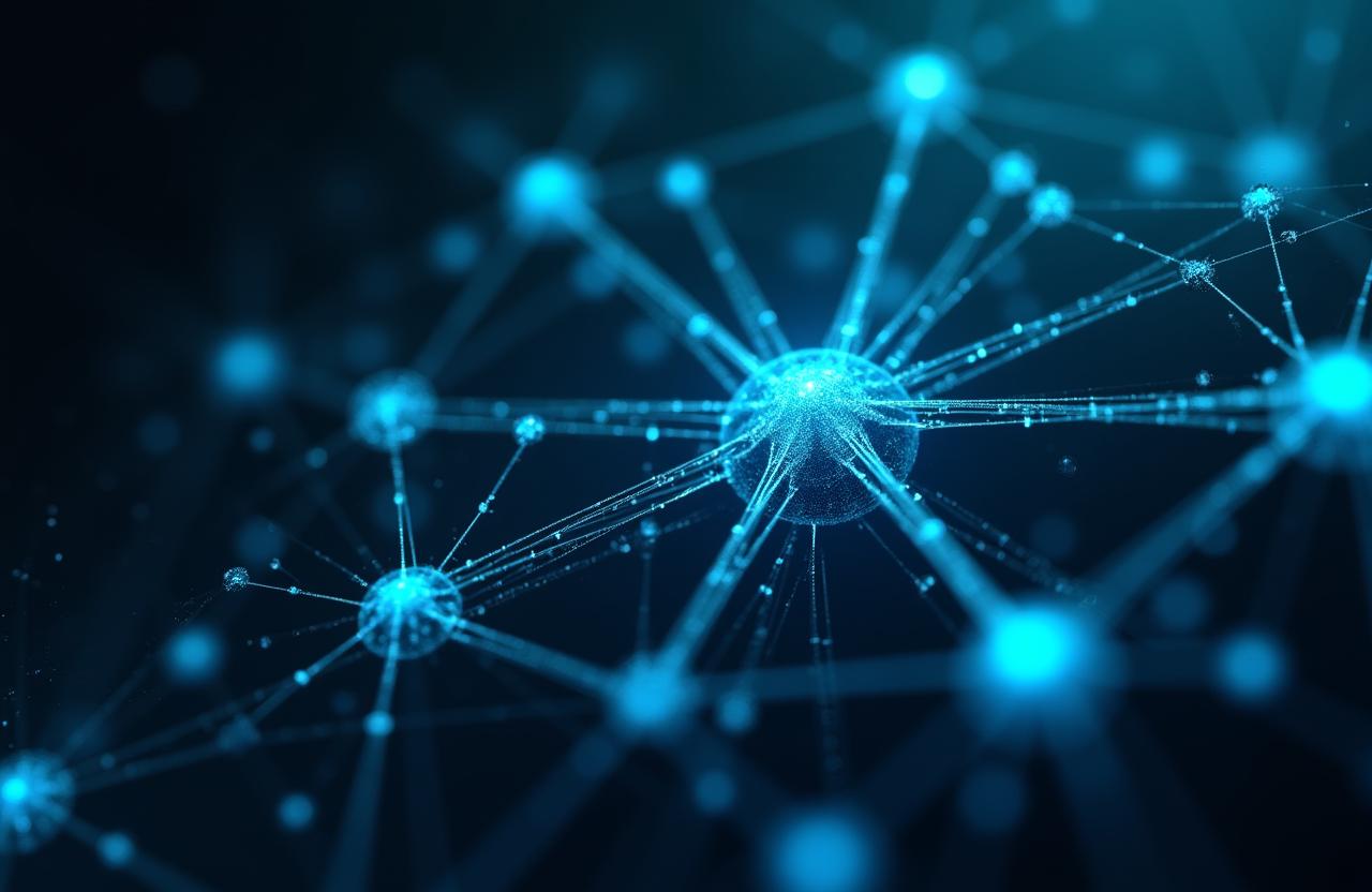 Abstrakte Visualisierung eines neuronalen Netzwerks